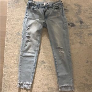 Just black denim light wash ripped jeans